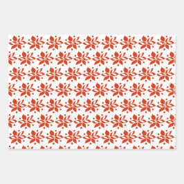 Graphic Poinsettia Holiday Geschenkpapier Set