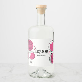 Graphic pomegranate Pink Magenta Graphic Modern. Alkoholflaschenetikett