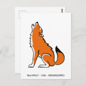 Graphic Red WOLF - Animal love- Nature - Wildlife Postkarte (Vorne/Hinten)