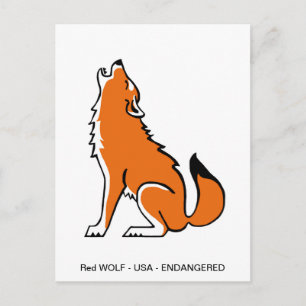 Graphic Red WOLF - Animal love- Nature - Wildlife Postkarte