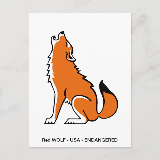 Graphic Red WOLF - Animal love- Nature - Wildlife Postkarte (Vorderseite)