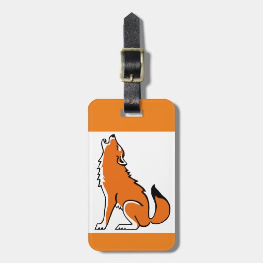 Graphic - Red WOLF-gefährdetes Tier - Orange Gepäckanhänger (Vorderseite vertikal)