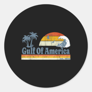 Graphic Retro Gulf of US America Vergessen Sie nie Runder Aufkleber