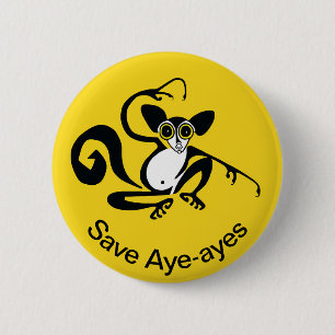 Graphic Rett AYE-AYES - Primat - Wildtiere - Gelb Button