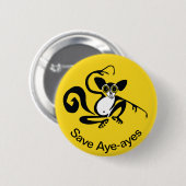 Graphic Rett AYE-AYES - Primat - Wildtiere - Gelb Button (Vorne & Hinten)
