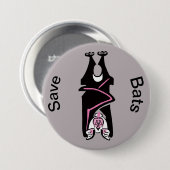 Graphic Rett BATS - Gefährdete Tiere - Wildtiere Button (Vorne & Hinten)