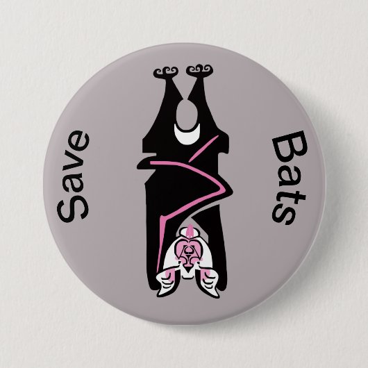 Graphic Rett BATS - Gefährdete Tiere - Wildtiere Button (Vorderseite)