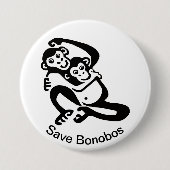 Graphic -Rett BONOBOS - Schimpanse - Wildtiere - Button (Vorderseite)