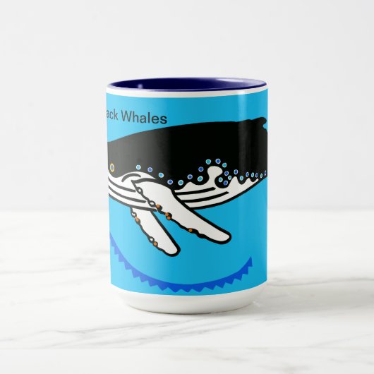 Graphic Rett Humpback WHALES - Ocean - Blue Tasse (Zentrum)