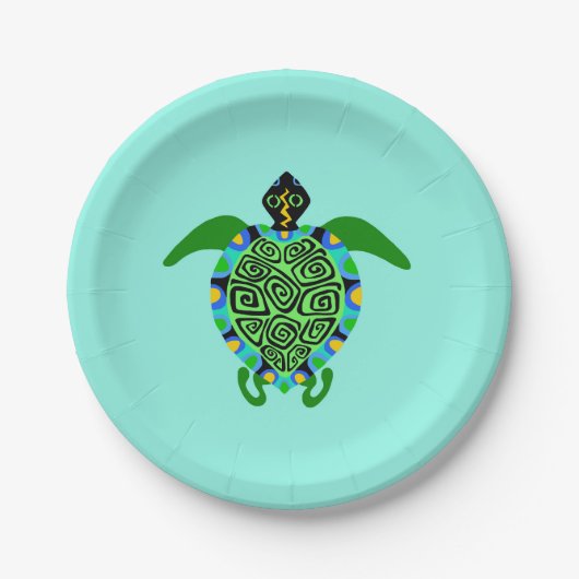 Graphic Sea TURTLE - Wildtiere Natur - Party Pappteller (Vorderseite)