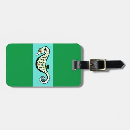 Graphic SEEPFERD - Nautical - Green Gepäckanhänger (Vorderseite horizontal)