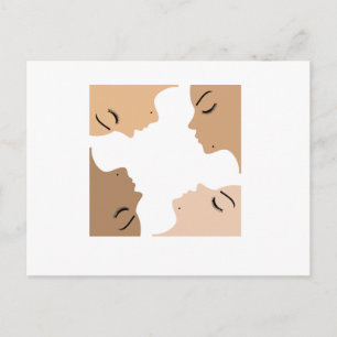 Graphic showing unity amongst beautiful women postkarte