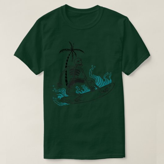Graphic Skeleton Surfman Beach im Sommer T-Shirt (Design vorne)