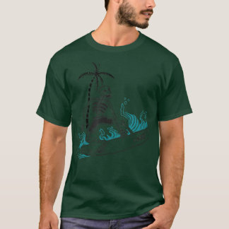 Graphic Skeleton Surfman Beach im Sommer T-Shirt
