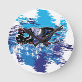 Graphic Snowmobiler Runde Wanduhr (Vorderseite)