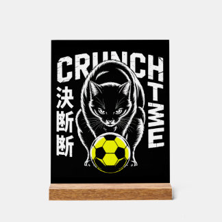 Graphic Soccer Katze - Motivierende Wandkunst Acrylschild