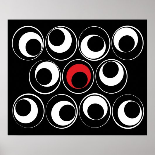 Graphic Spheres in Red Poster (Vorne)