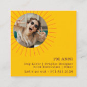 Graphic Sun Hi | Verabredet Visitenkarten Telefonnummerkarte (Rückseite)