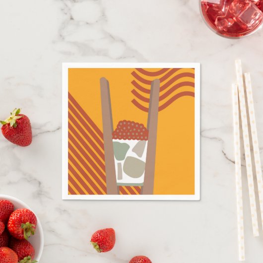 Graphic Sushi Illustriert Paper Napkin Serviette (Beispiel)