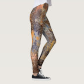 Graphic Tarnished Metal Abstrakt Mottles Muster Leggings (Rechts)