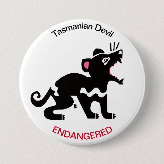 Graphic TASMANIAN DEVIL -Gefährdete Tierart - Natu Button (Vorderseite)