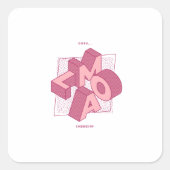 Graphic Tee Oops Meme | Funny Text Art Humor Quadratischer Aufkleber (Vorderseite)