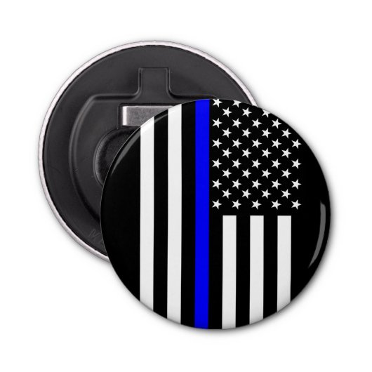 Graphic Thin Blue Line Display US-Flagge Flaschenöffner (Vorderseite)