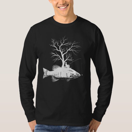 Graphic Tree Fishing Rod Fish Smallmouth Bass 1 T-Shirt (Vorderseite)