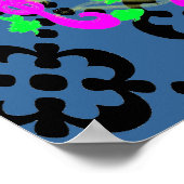 Graphic Tree in Neon Colors Poster (Ecke)