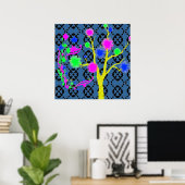 Graphic Tree in Neon Colors Poster (Heimbüro)