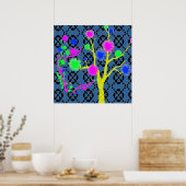 Graphic Tree in Neon Colors Poster (Küche)