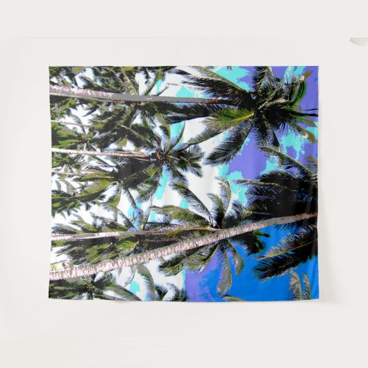 Graphic Tropical Palm Trees Focal Point Wandteppich (Vorderseite (Horizontal))