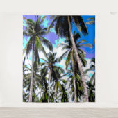 Graphic Tropical Palm Trees Focal Point Wandteppich (Vorderseite)