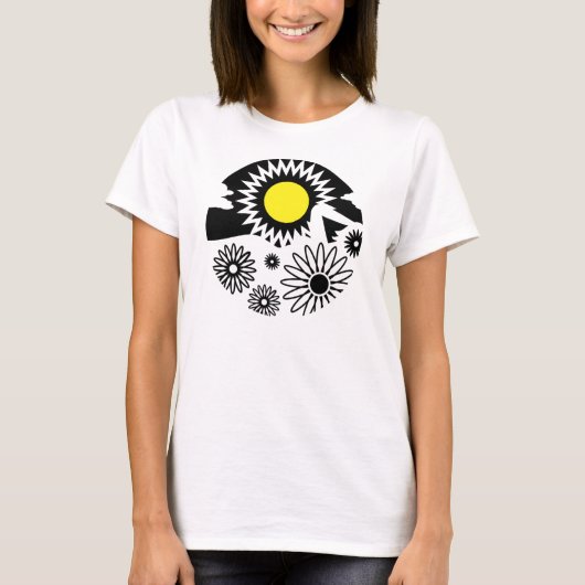 Graphic Virgo Blume Sun T-Shirt (Vorderseite)
