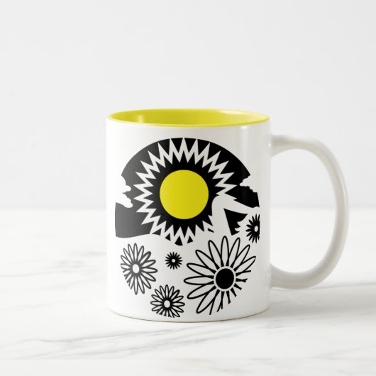 Graphic Virgo Blume Sun Zweifarbige Tasse (Rechts)
