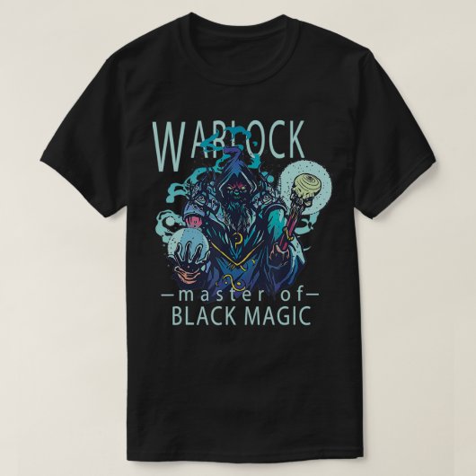 Graphic Warlock Sorcerer Black Magic Spellcaster T T-Shirt (Design vorne)