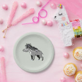 Graphic - WARTY PIG - Warthog - Wildlife - Nature Pappteller (Party)