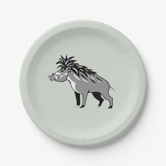 Graphic - WARTY PIG - Warthog - Wildlife - Nature Pappteller (Vorderseite)
