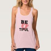 Graphic White BE U TIFUL Frauen Freundin Tank Top (Vorderseite)