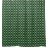 Graphic Woven Checkered Forest Green Duschvorhang (Vorderseite)