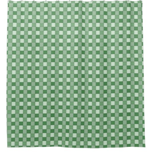 Graphic Woven Checkered Spring Green Duschvorhang (Vorderseite)