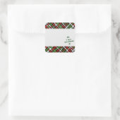 Graphic Woven Christmas Burlap Labels mit Text Quadratischer Aufkleber (Tasche)