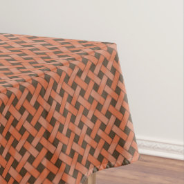 Graphic Woven Nature Rattan auf Custom Brown Tischdecke