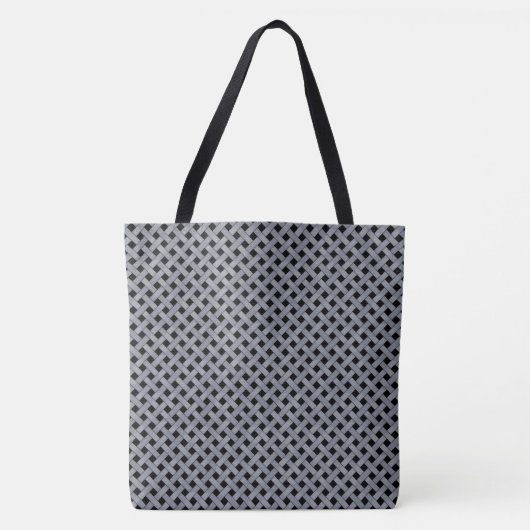 Graphic Woven Rattan Silver auf Custom Black Tasche (Vorderseite)