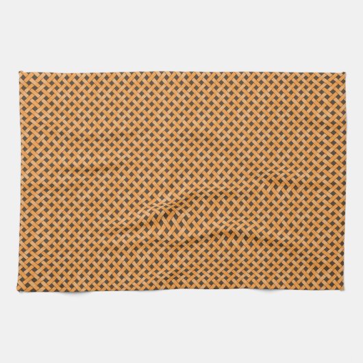 Graphic Woven Rattan Yellow auf Custom Brown Handtuch (Horizontal)
