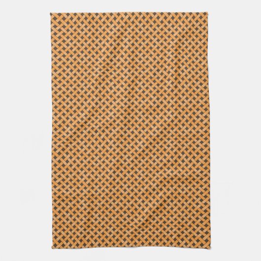 Graphic Woven Rattan Yellow auf Custom Brown Handtuch (Vertikal)