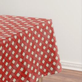 Graphic Woven Red Rattan on Custom Cream Tischdecke
