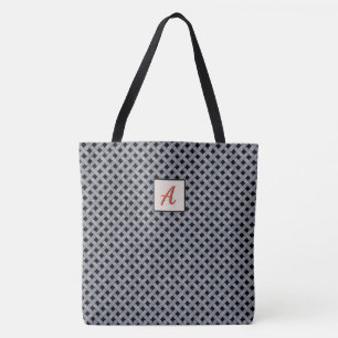Graphic Woven Silver on Custom Color Monogram Tasche