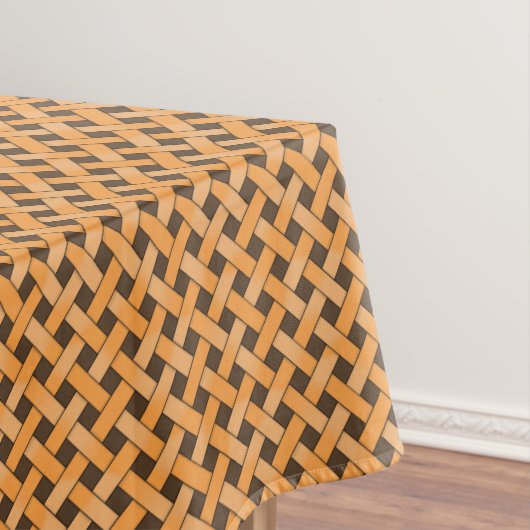 Graphic Woven Yellow Rattan auf Custom Brown Tischdecke (Beispiel)