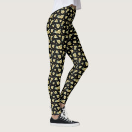 Graphic Yellow Rose | Art Nouveau Glasgow Rose Leggings